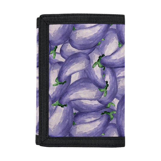 Watercolor Eggplant Print Trifold Wallet