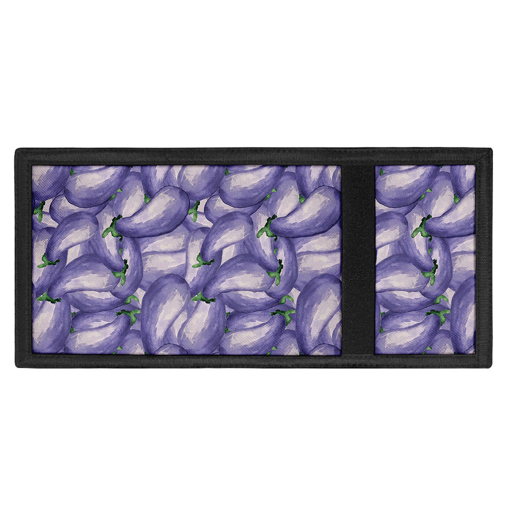 Watercolor Eggplant Print Trifold Wallet
