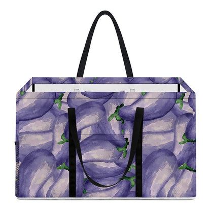 Watercolor Eggplant Print Utility Tote Bag