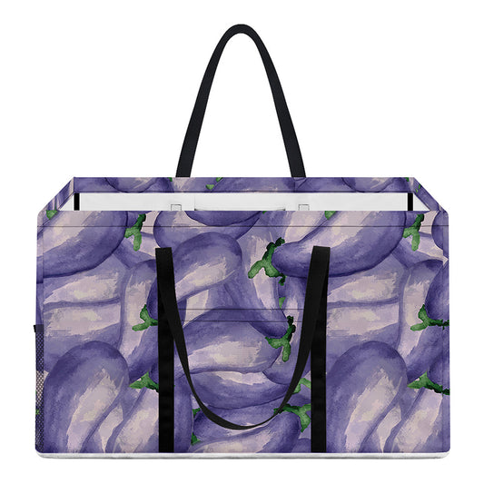 Watercolor Eggplant Print Utility Tote Bag