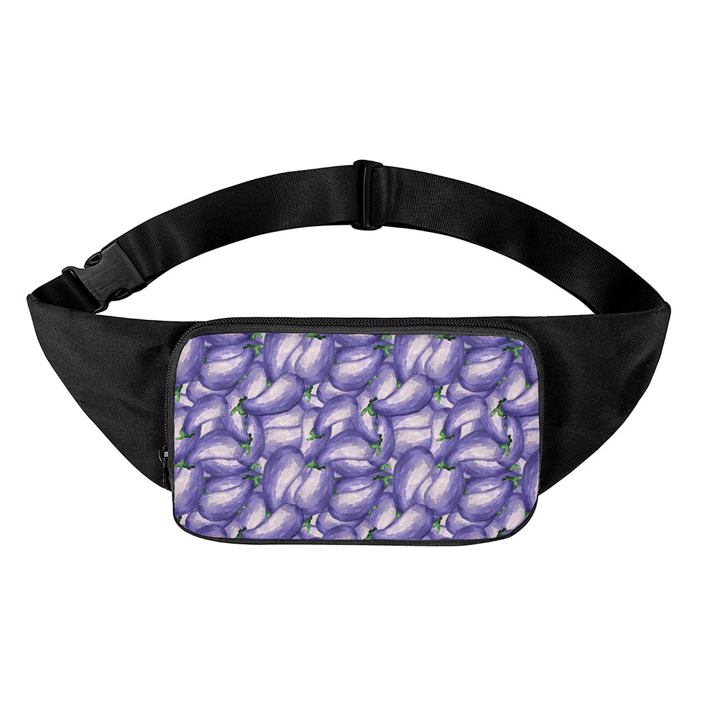 Watercolor Eggplant Print Waist Bag