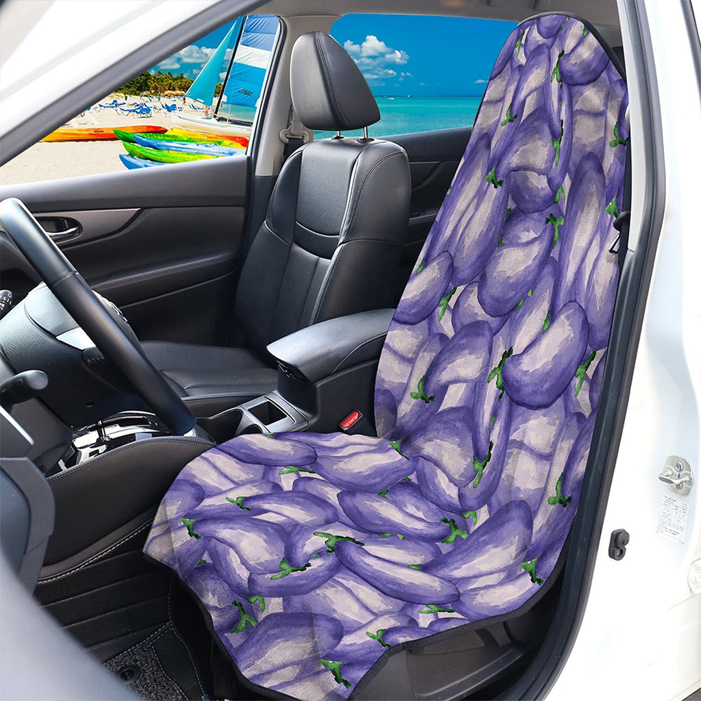 Watercolor Eggplant Print Waterproof Car Seat Cover