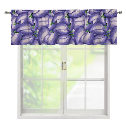 Watercolor Eggplant Print Window Valance