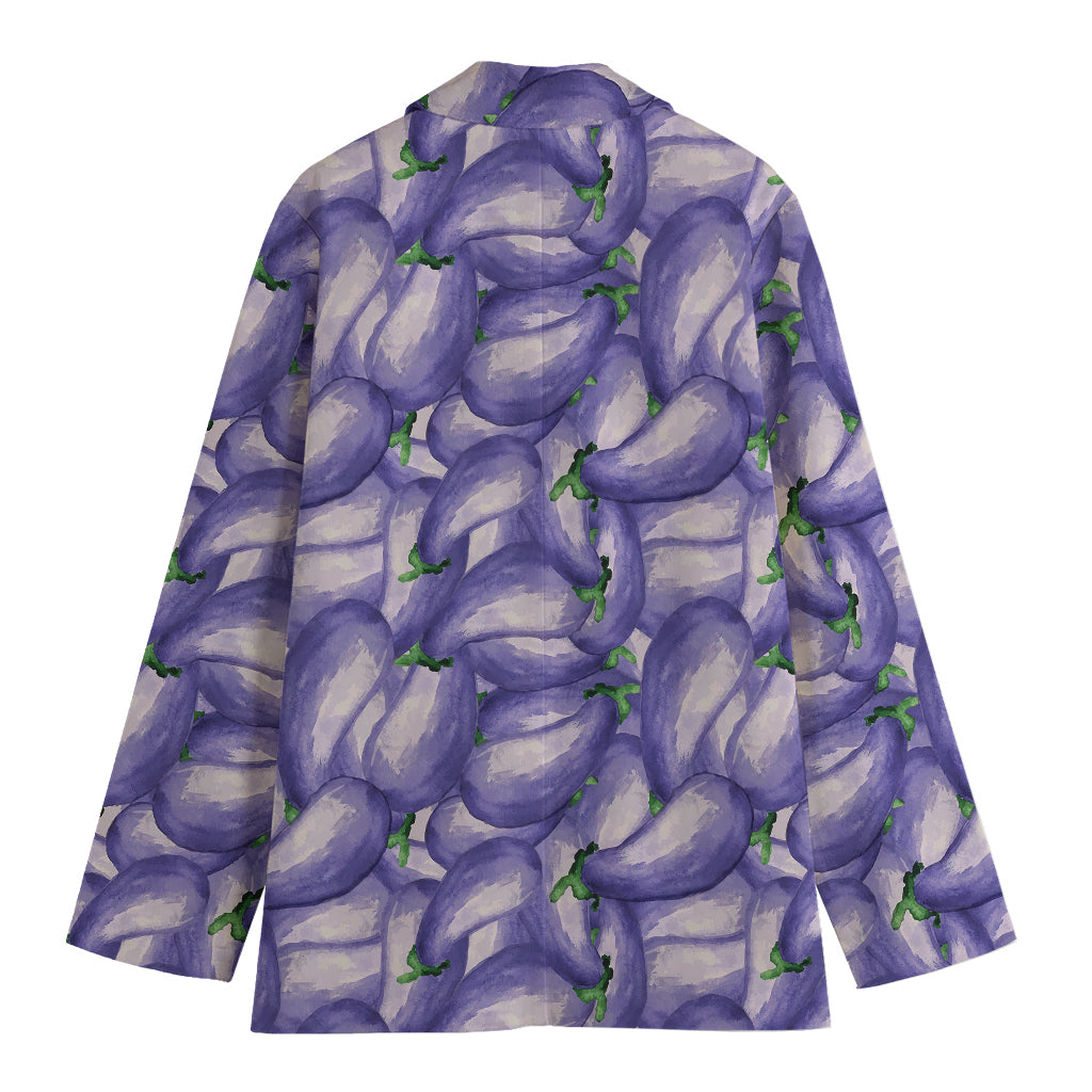 Watercolor Eggplant Print Women's Blazer