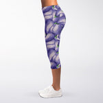 Watercolor Eggplant Print Women's Capri Leggings