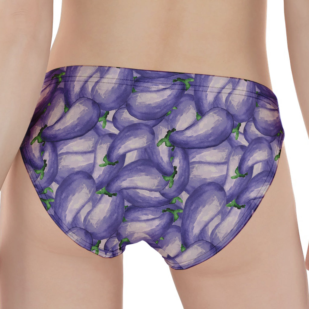 Watercolor Eggplant Print Women's Panties