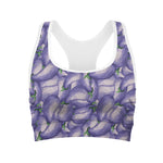 Watercolor Eggplant Print Women's Sports Bra