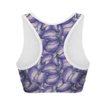 Watercolor Eggplant Print Women's Sports Bra
