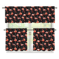 Watercolor Flamingo Pattern Print 3 Piece Kitchen Curtains