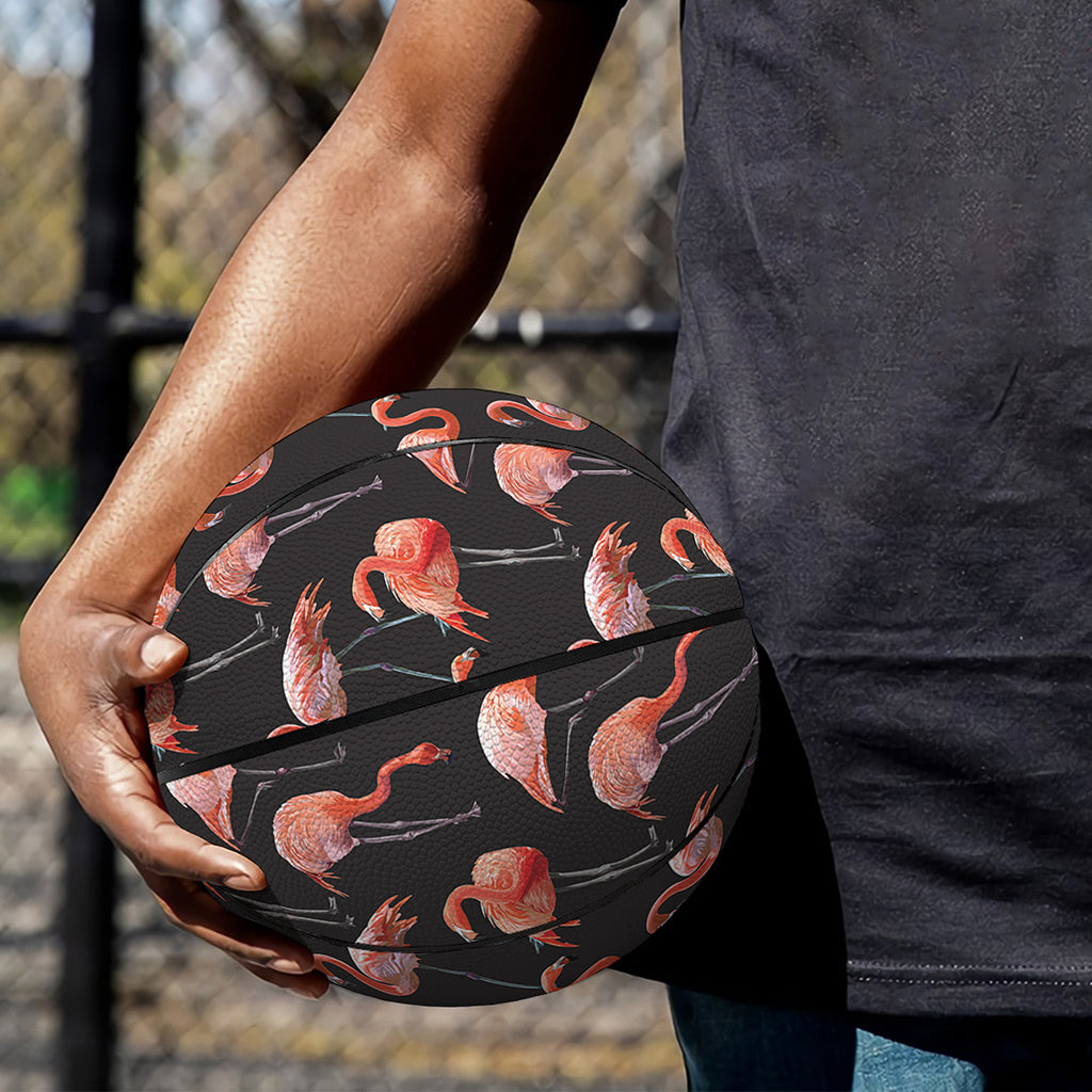 Watercolor Flamingo Pattern Print Basketball
