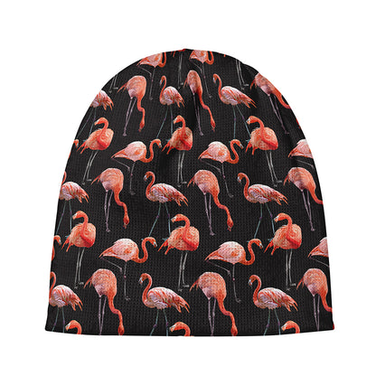 Watercolor Flamingo Pattern Print Beanie