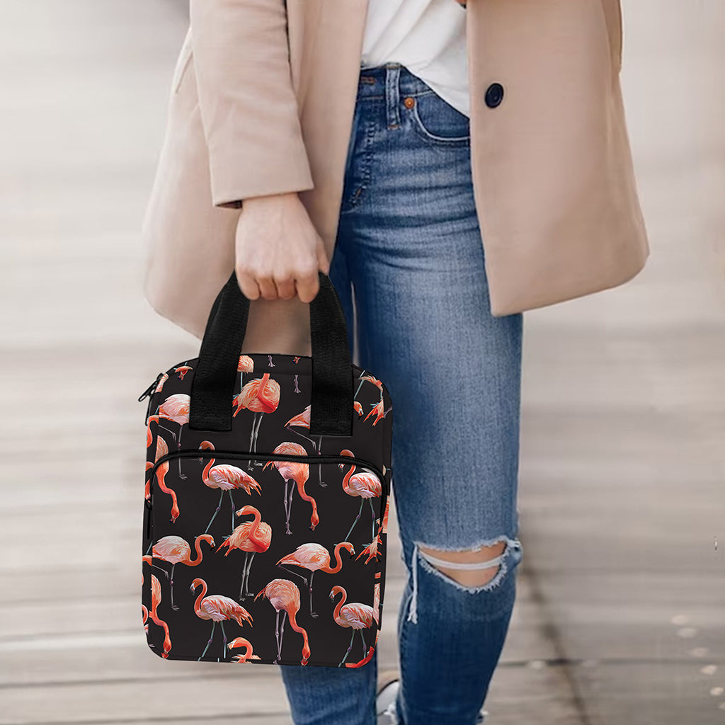 Watercolor Flamingo Pattern Print Bible Tote Bag