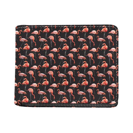 Watercolor Flamingo Pattern Print Bifold Wallet