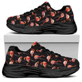 Watercolor Flamingo Pattern Print Black Chunky Shoes