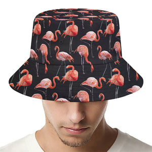 Watercolor Flamingo Pattern Print Bucket Hat