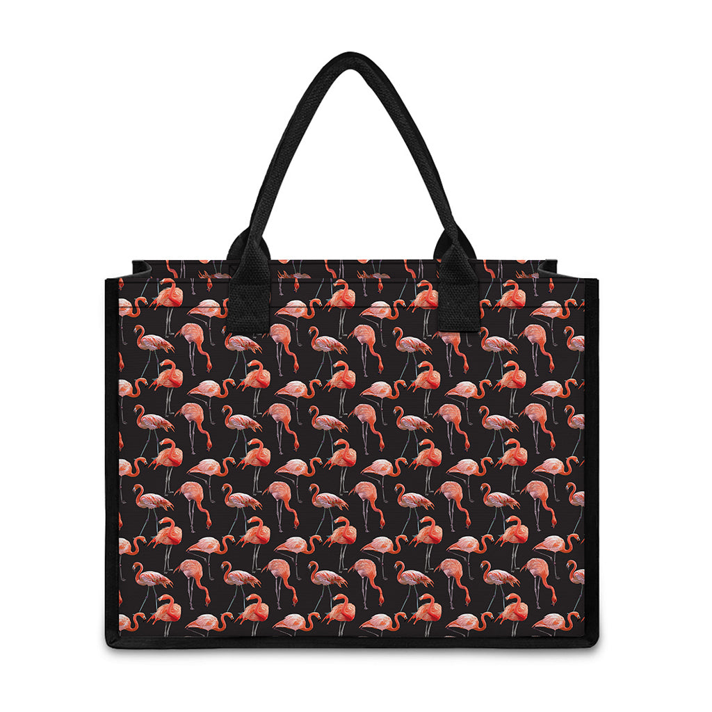 Watercolor Flamingo Pattern Print Canvas Tote Bag