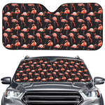 Watercolor Flamingo Pattern Print Car Windshield Sun Shade