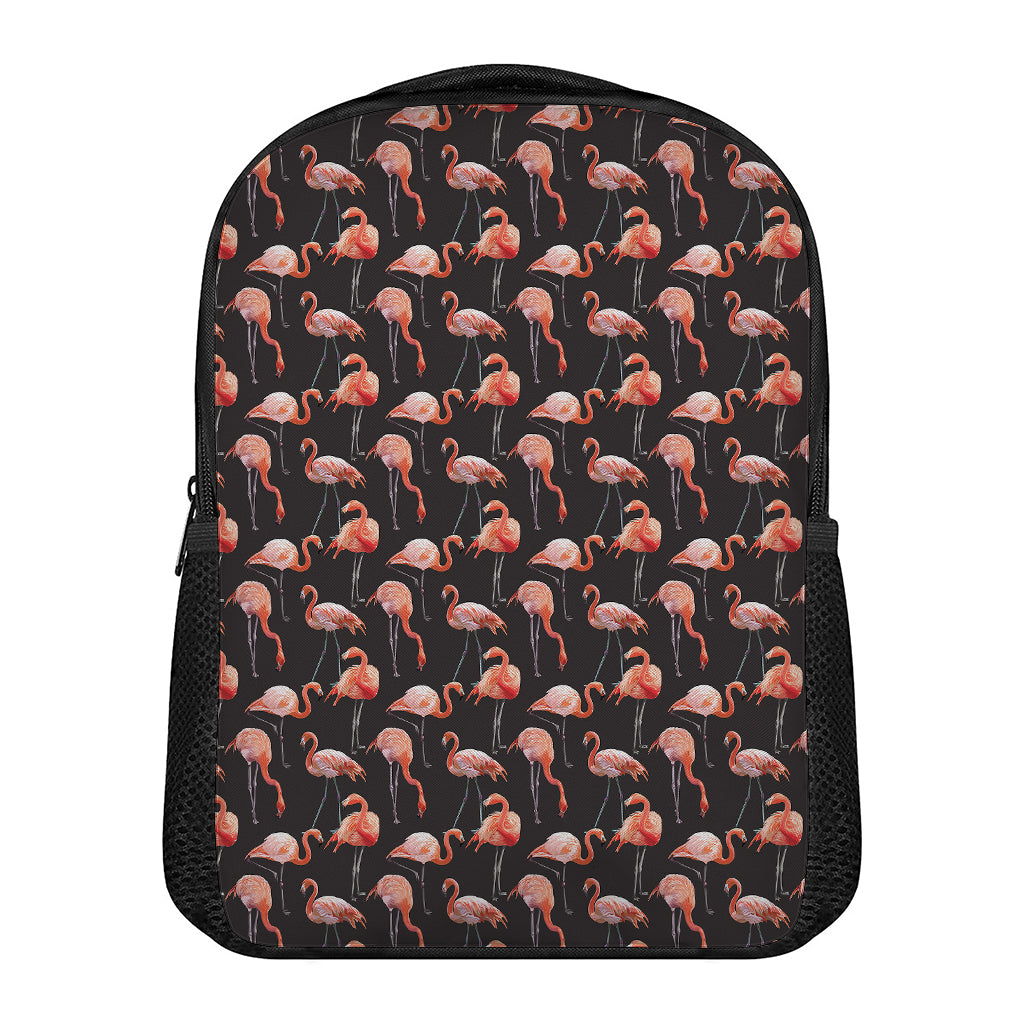 Watercolor Flamingo Pattern Print Casual Backpack