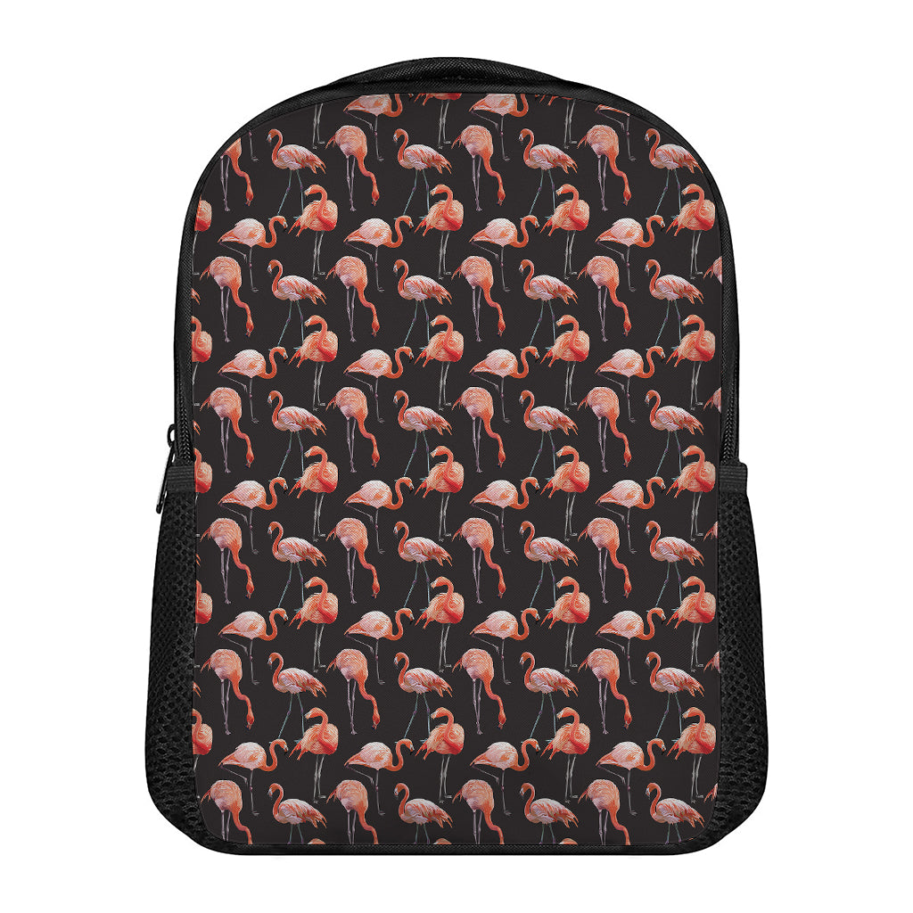 Watercolor Flamingo Pattern Print Casual Backpack