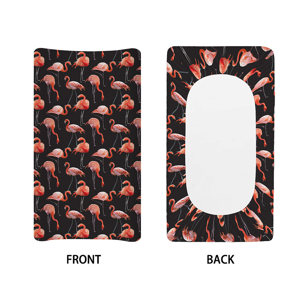 Watercolor Flamingo Pattern Print Changing Pad Cover