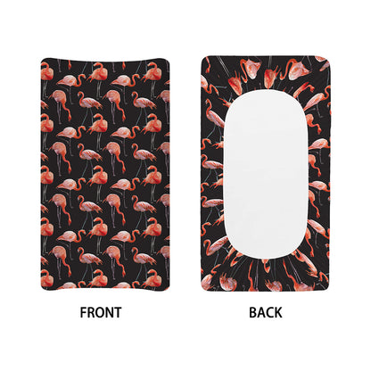 Watercolor Flamingo Pattern Print Changing Pad Cover