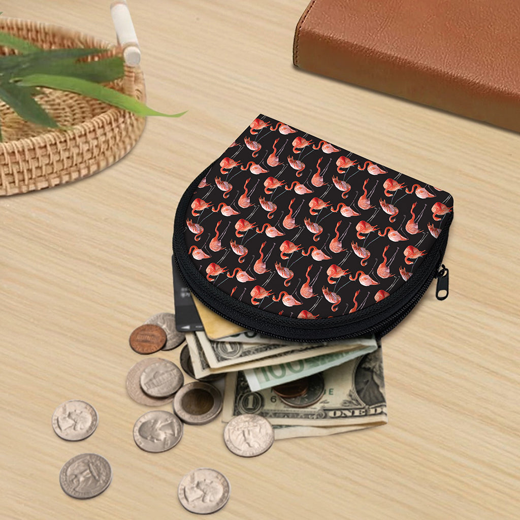 Watercolor Flamingo Pattern Print Coin Purse