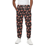 Watercolor Flamingo Pattern Print Cotton Pants