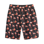 Watercolor Flamingo Pattern Print Cotton Shorts