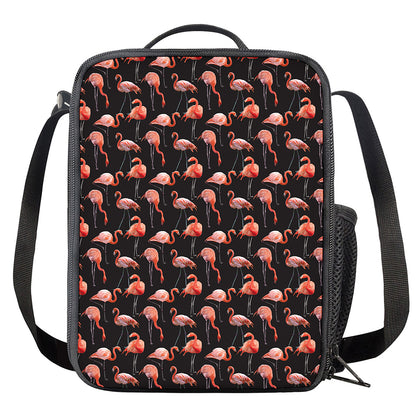 Watercolor Flamingo Pattern Print Crossbody Lunch Bag