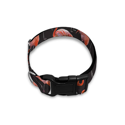 Watercolor Flamingo Pattern Print Dog Collar