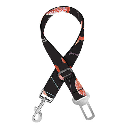 Watercolor Flamingo Pattern Print Dog Seat Belt