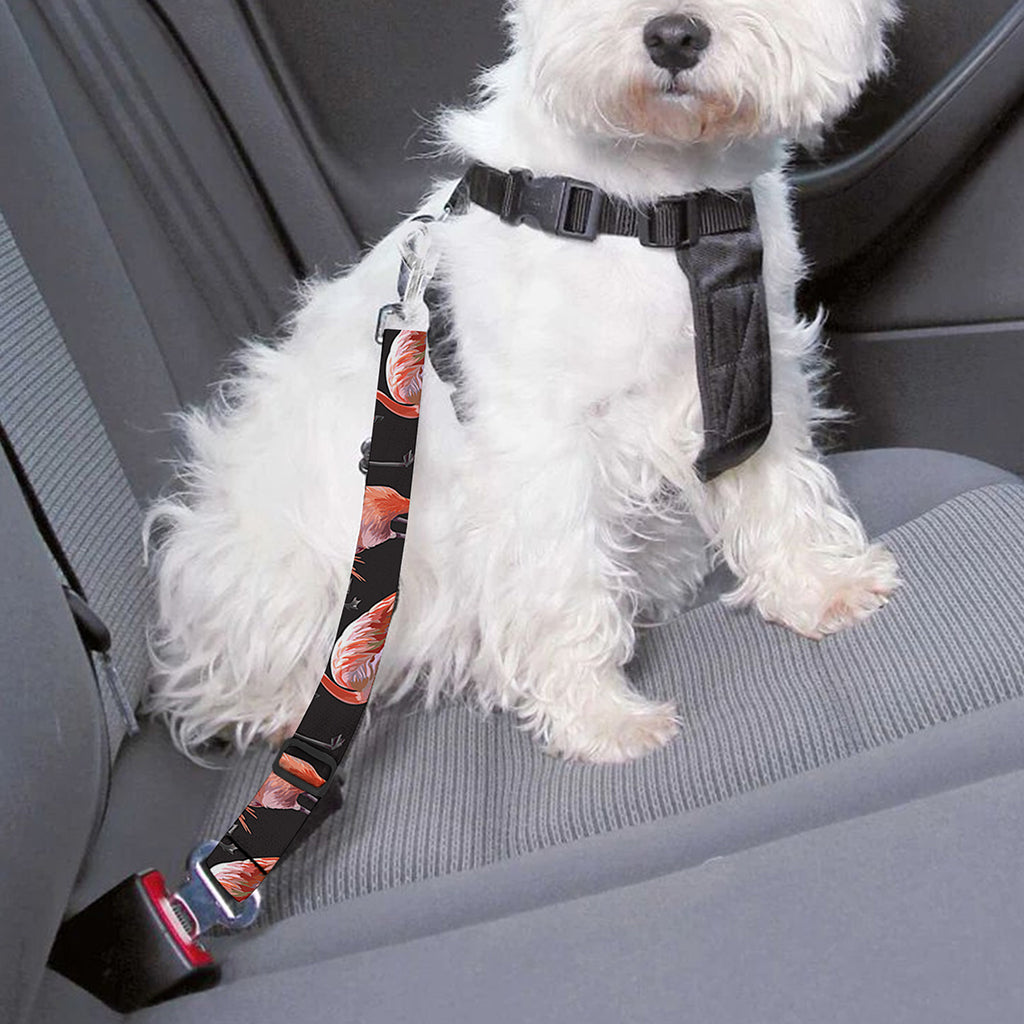 Watercolor Flamingo Pattern Print Dog Seat Belt