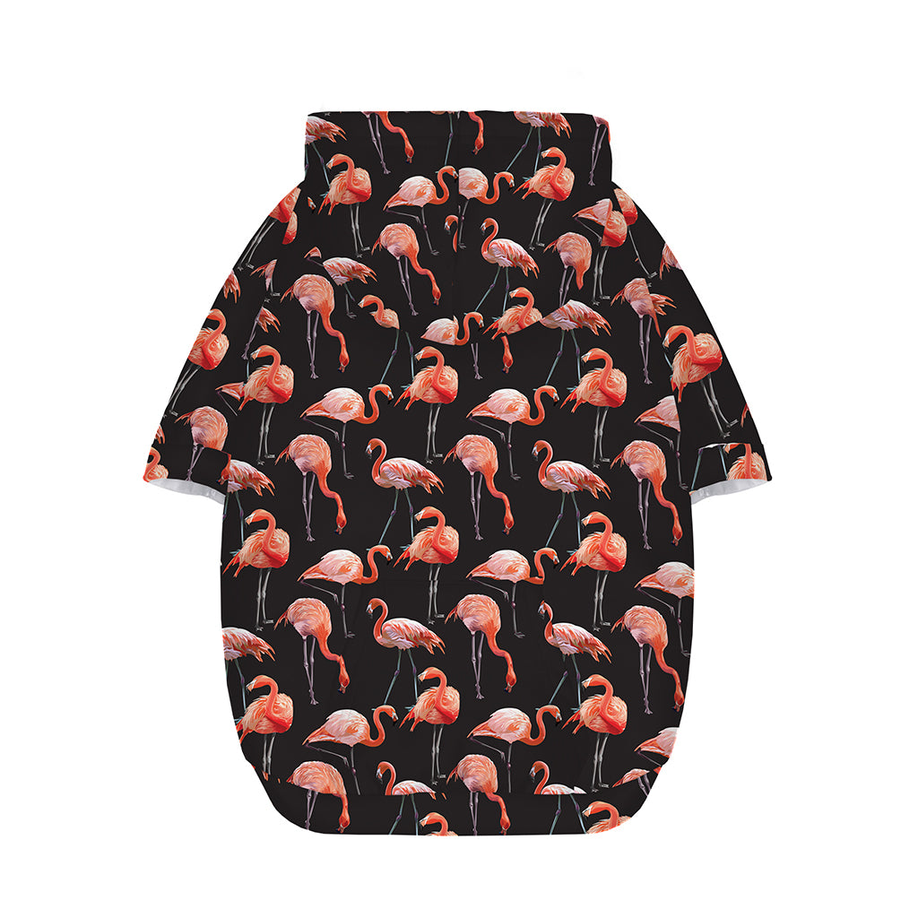Watercolor Flamingo Pattern Print Dog Zip Up Hoodie