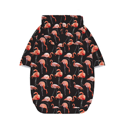 Watercolor Flamingo Pattern Print Dog Zip Up Hoodie