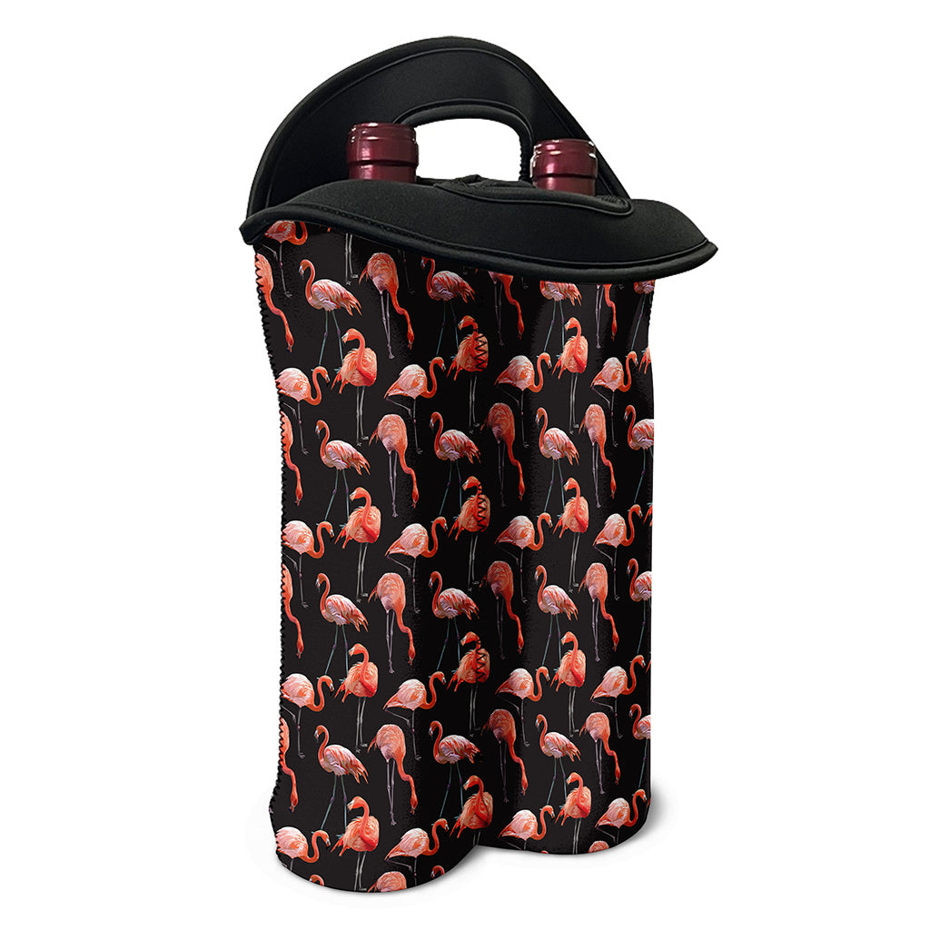 Watercolor Flamingo Pattern Print Double Neoprene Wine Tote