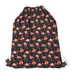 Watercolor Flamingo Pattern Print Drawstring Bag