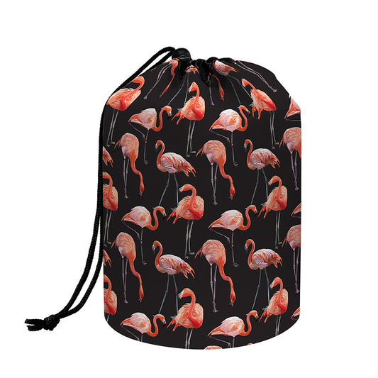 Watercolor Flamingo Pattern Print Drawstring Makeup Bag