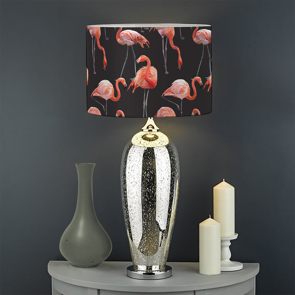 Watercolor Flamingo Pattern Print Drum Lamp Shade