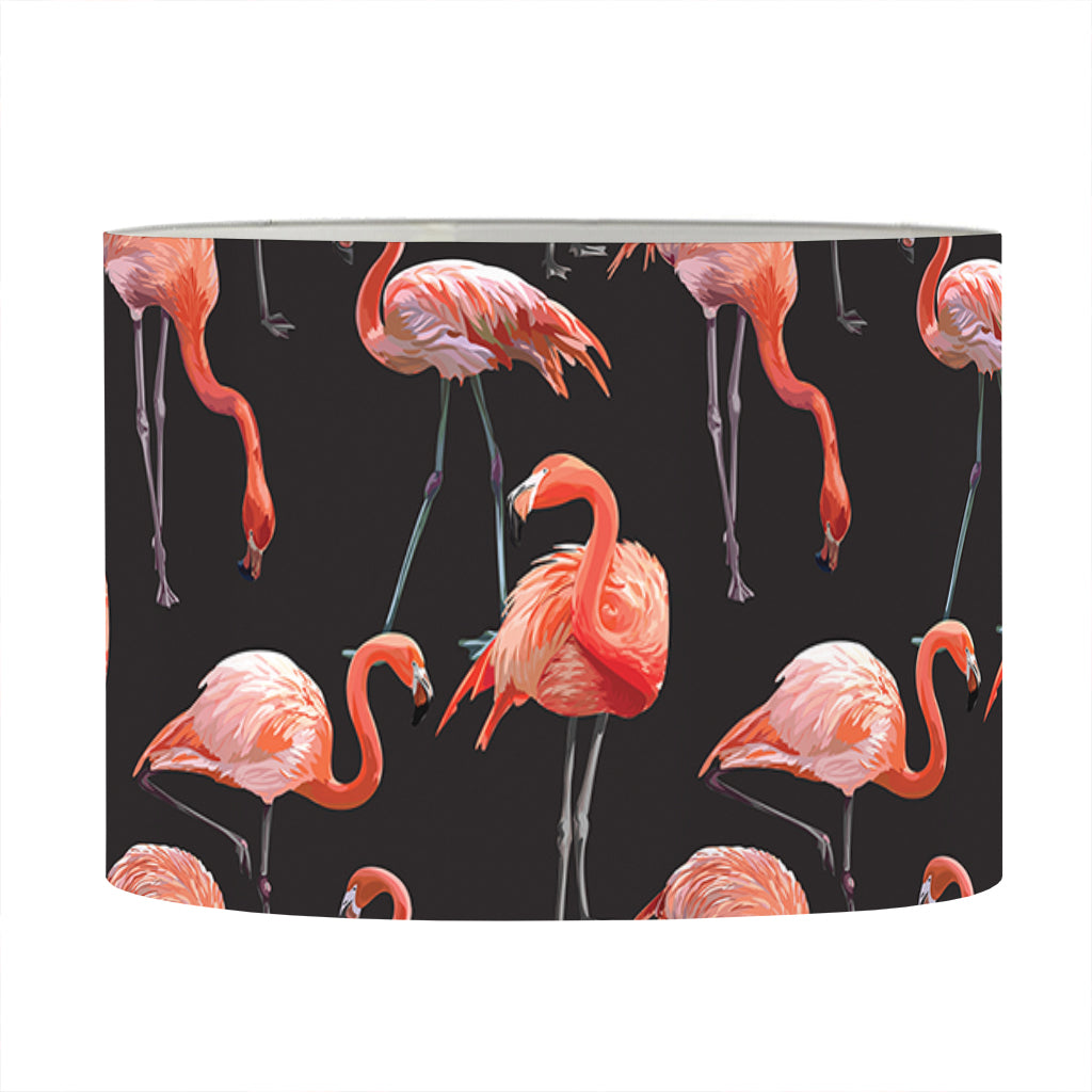 Watercolor Flamingo Pattern Print Drum Lamp Shade