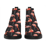 Watercolor Flamingo Pattern Print Flat Ankle Boots