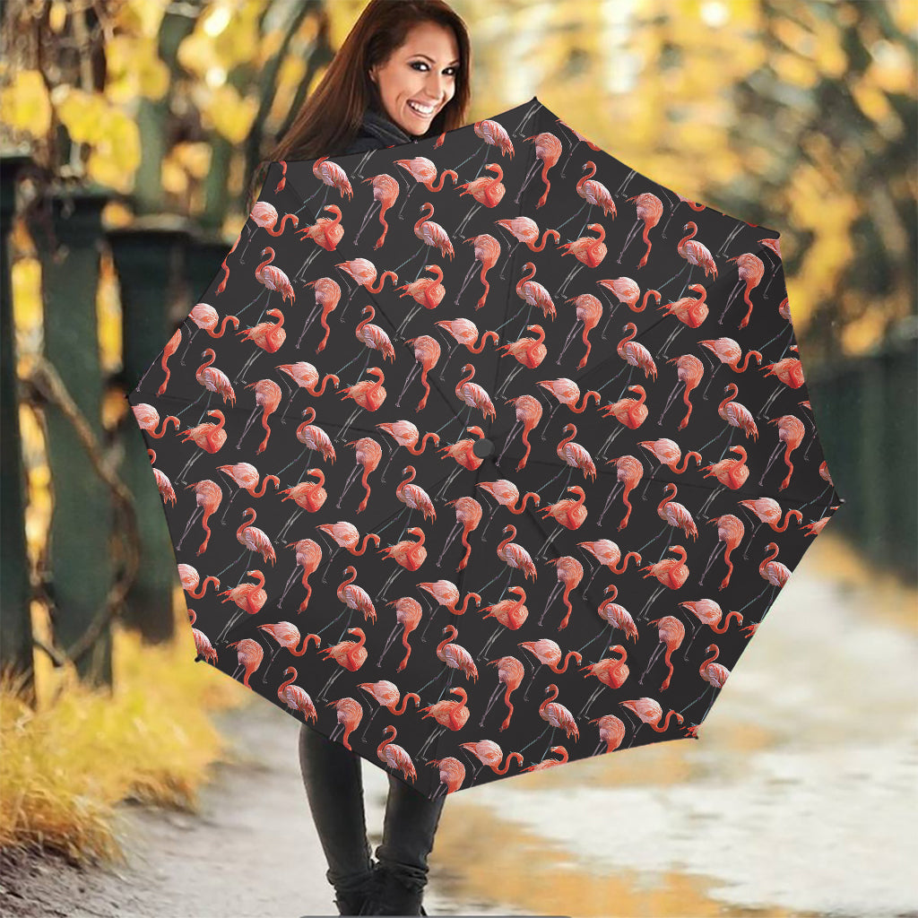 Watercolor Flamingo Pattern Print Foldable Umbrella