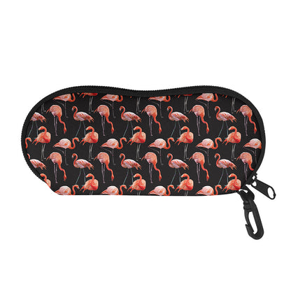 Watercolor Flamingo Pattern Print Glasses Case