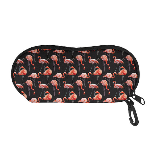 Watercolor Flamingo Pattern Print Glasses Case