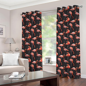 Watercolor Flamingo Pattern Print Grommet Curtains