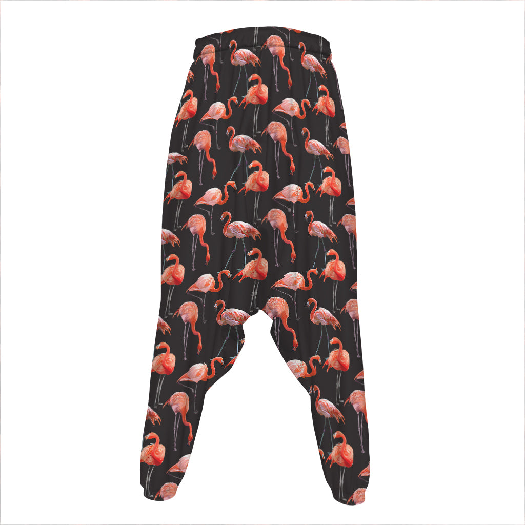Watercolor Flamingo Pattern Print Hammer Pants