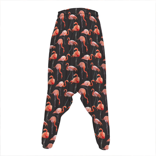 Watercolor Flamingo Pattern Print Hammer Pants