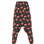 Watercolor Flamingo Pattern Print Hammer Pants