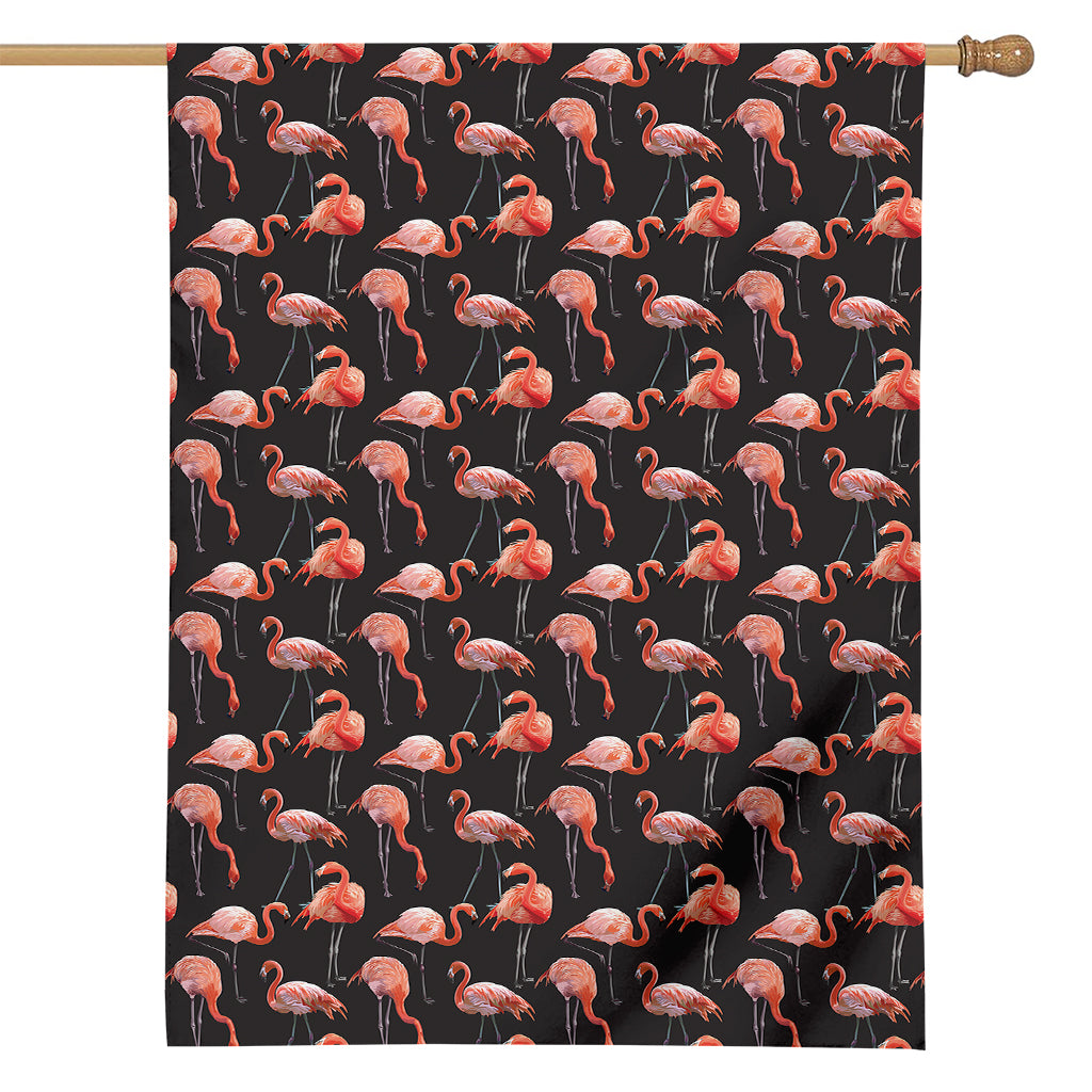 Watercolor Flamingo Pattern Print House Flag