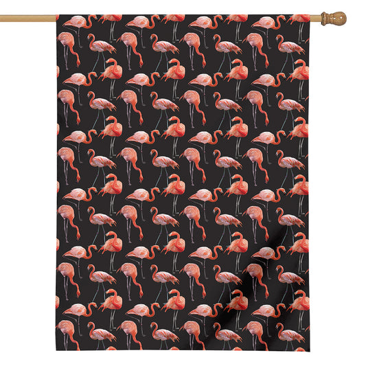 Watercolor Flamingo Pattern Print House Flag