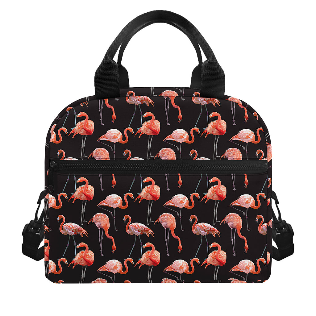 Watercolor Flamingo Pattern Print Insulated Lunch Bag